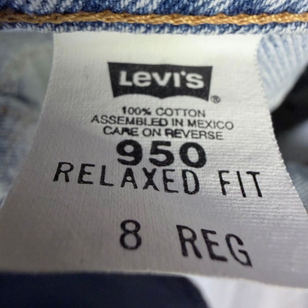 Levis Women 950 Relaxed Fit Denim Shorts Size 8 Light Wash High Rise Vintage 90s - Picture 3 of 12